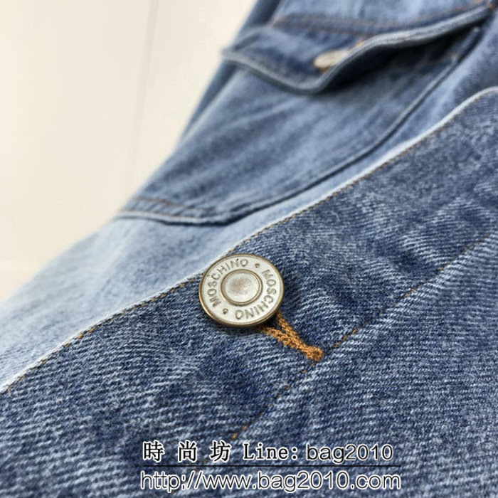 MOSCHIN莫斯奇諾 18秋冬新款 淺藍色 水洗牛仔外套 男女同款 ydi1433